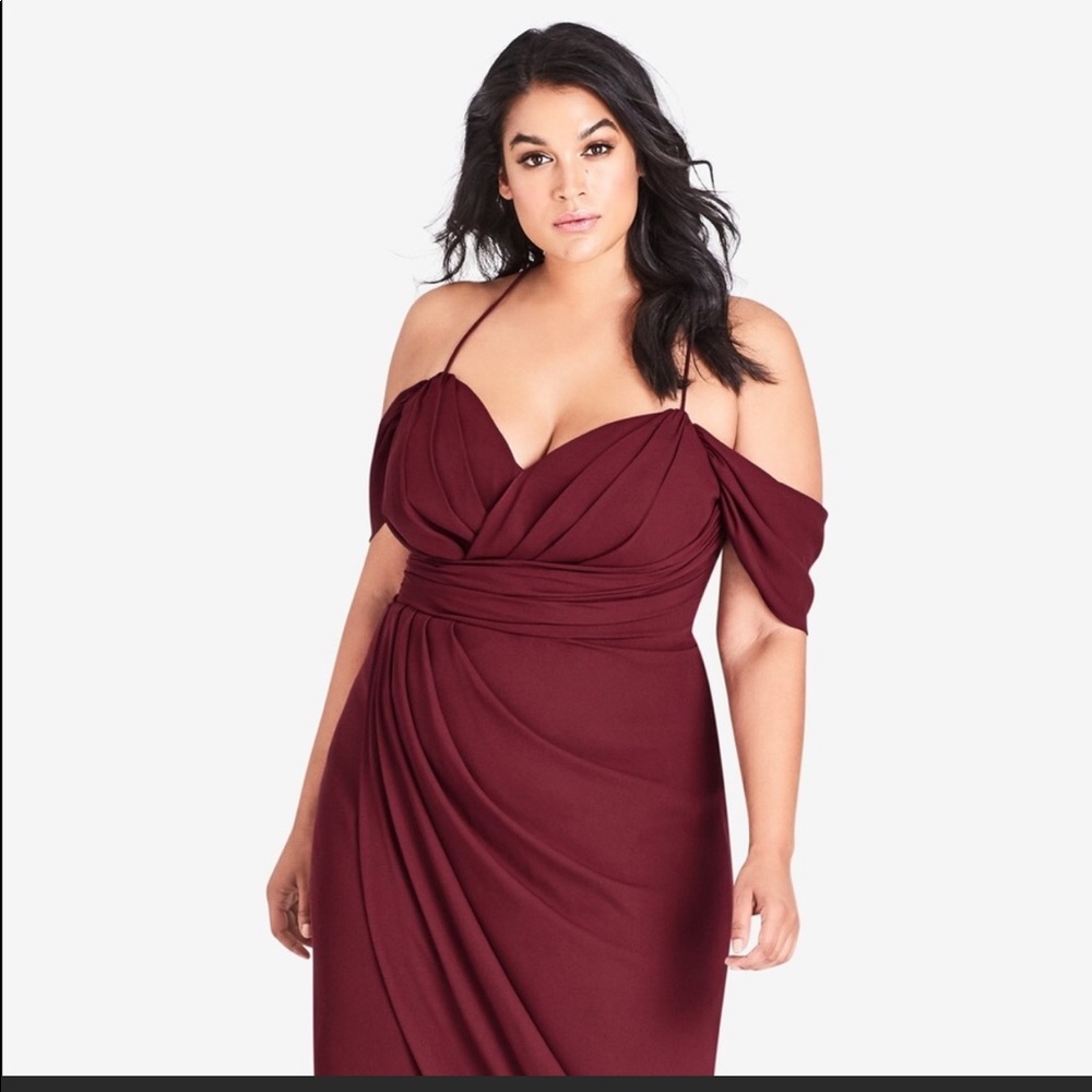 City Chic NWT Entwine Merlot Dress